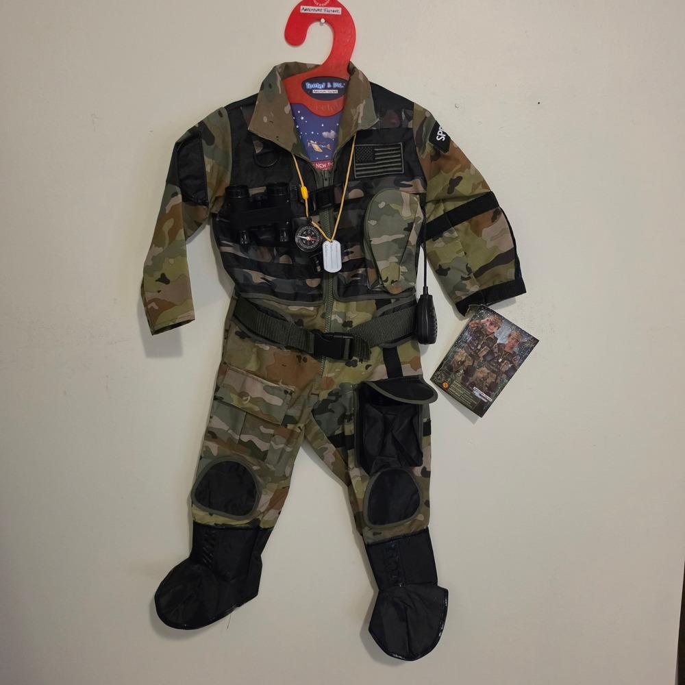 Adventure Factory Soldier Halloween Costume Child Size 3-4 Camo Special Forces